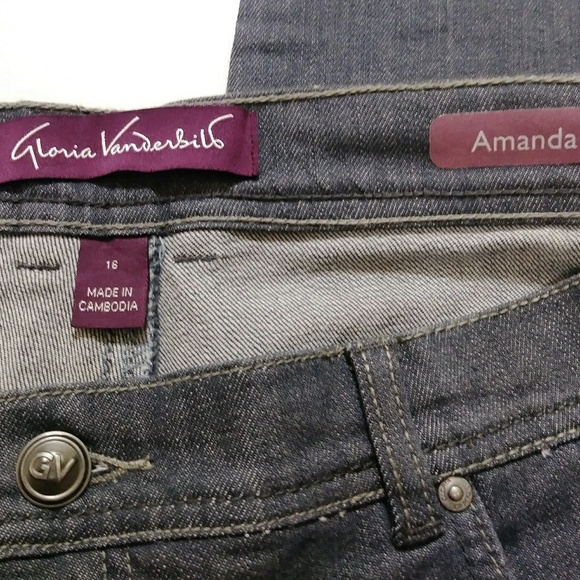 Gloria Vanderbilt Gray Amanda Jeans Size 16 Short - Picture 4 of 6